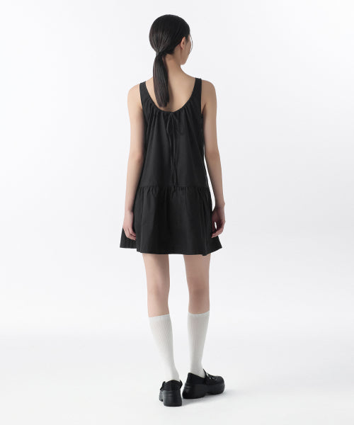 MUSINSA STANDARD WOMAN MUSINSA STANDARD WOMAN Cotton Tiered Mini Dress (Black)