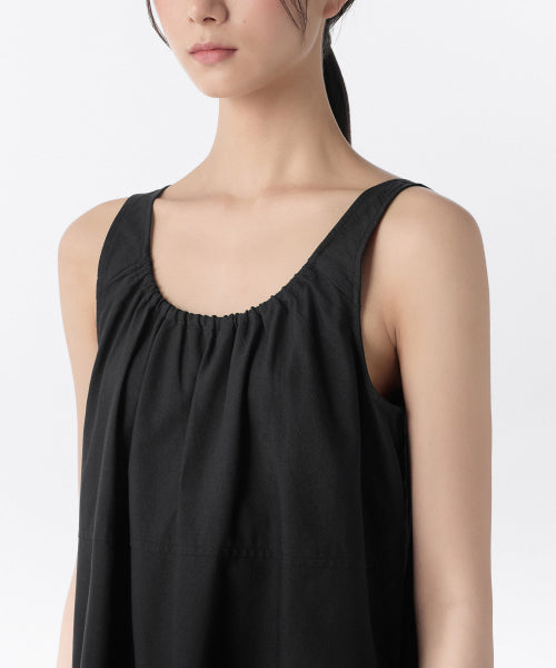 MUSINSA STANDARD WOMAN MUSINSA STANDARD WOMAN Cotton Tiered Mini Dress (Black)