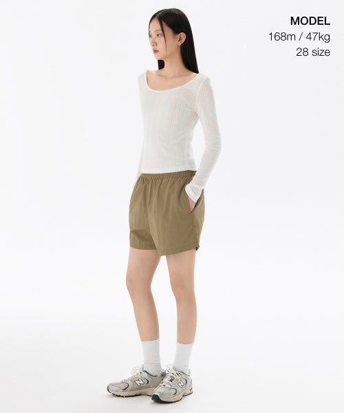 MUSINSA STANDARD WOMAN MUSINSA STANDARD WOMAN Women's nylon banding shorts dusty beige