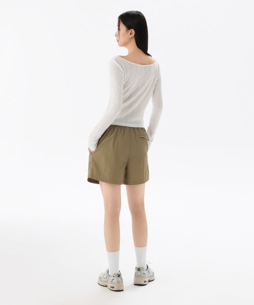 MUSINSA STANDARD WOMAN MUSINSA STANDARD WOMAN Women's nylon banding shorts dusty beige