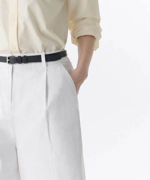 MUSINSA STANDARD WOMAN MUSINSA STANDARD WOMAN Women's Cotton Wide Bermuda Shorts (White)