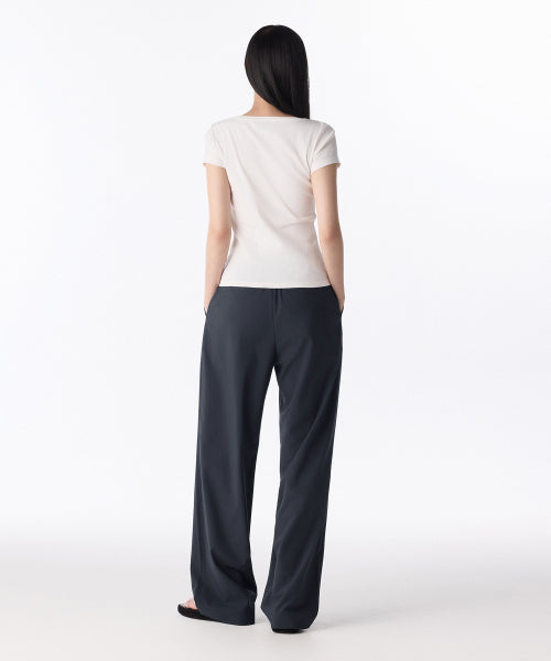 MUSINSA STANDARD WOMAN MUSINSA STANDARD WOMAN Slacks Wide Banding [Iron Gray]