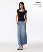 MUSINSA STANDARD WOMAN MUSINSA STANDARD WOMAN Denim Maxi Skirt Light Indigo