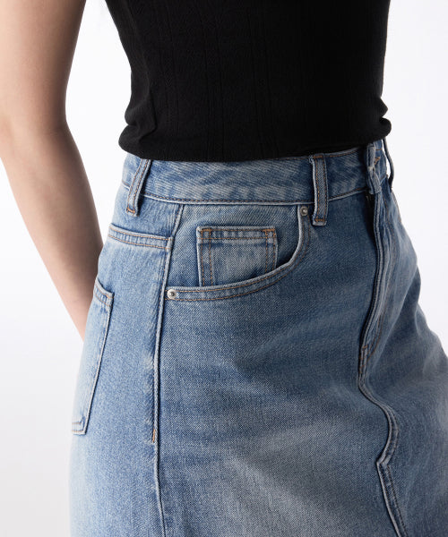 MUSINSA STANDARD WOMAN MUSINSA STANDARD WOMAN Denim Maxi Skirt Light Indigo