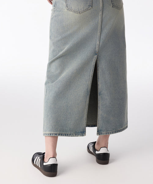 MUSINSA STANDARD WOMAN MUSINSA STANDARD WOMAN Denim Maxi Skirt Yellow Sky Blue