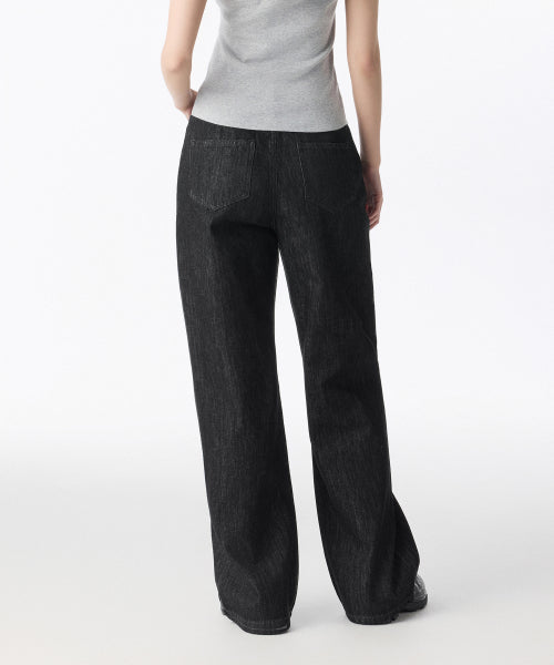 MUSINSA STANDARD WOMAN MUSINSA STANDARD WOMAN Denim Wide Pants [Low Black]