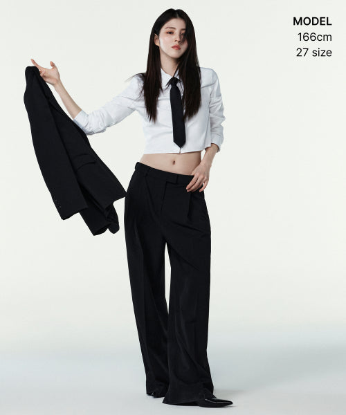 MUSINSA STANDARD WOMAN MUSINSA STANDARD WOMAN Slacks Low Waist [Black]