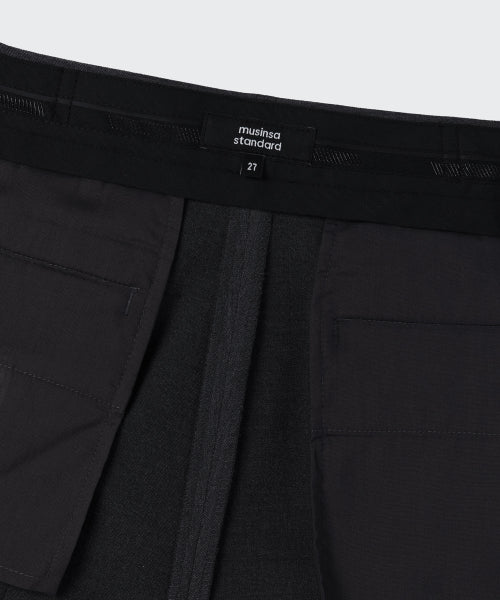 MUSINSA STANDARD WOMAN MUSINSA STANDARD WOMAN Slacks Low Waist Charcoal Gray