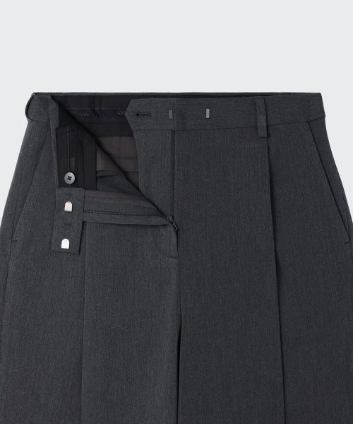 MUSINSA STANDARD WOMAN MUSINSA STANDARD WOMAN Slacks Low Waist Deep Tuck [Medium Gray]