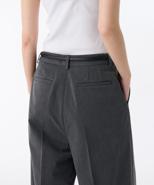 MUSINSA STANDARD WOMAN MUSINSA STANDARD WOMAN Slacks Low Waist Deep Tuck [Medium Gray]