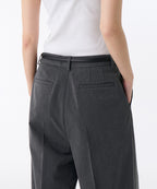MUSINSA STANDARD WOMAN MUSINSA STANDARD WOMAN Slacks Low Waist Deep Tuck [Medium Gray]