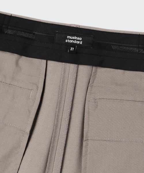 MUSINSA STANDARD WOMAN MUSINSA STANDARD WOMAN Slacks Low Waist Deep Tuck (Light Beige)
