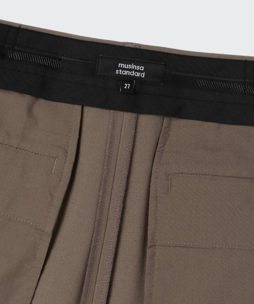 MUSINSA STANDARD WOMAN MUSINSA STANDARD WOMAN Slacks Low Waist Deep Tuck Dusty Beige