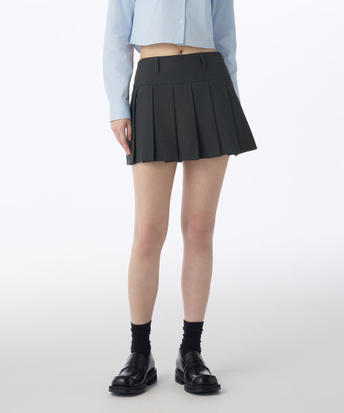 MUSINSA STANDARD WOMAN MUSINSA STANDARD WOMAN Women's Low Rise Pleated Mini Scotts [Gray] Size S