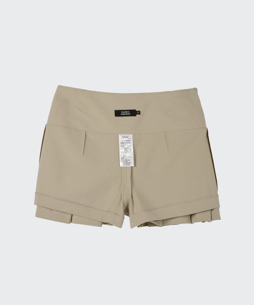 MUSINSA STANDARD WOMAN MUSINSA STANDARD WOMAN Women's Low Rise Pleated Mini Scotts [Warm Sand]