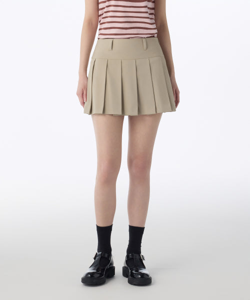 MUSINSA STANDARD WOMAN MUSINSA STANDARD WOMAN Women's Low Rise Pleated Mini Scotts [Warm Sand]
