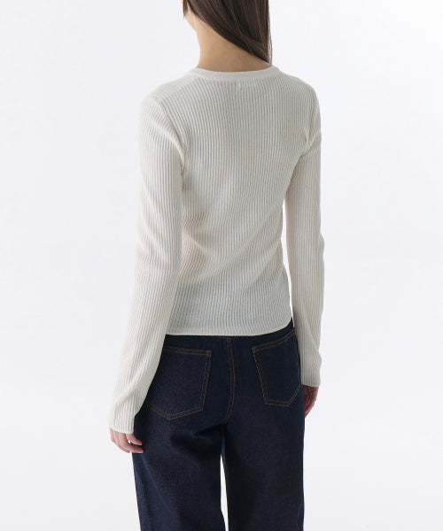 MUSINSA STANDARD WOMAN MUSINSA STANDARD WOMAN Cardigan Slim Round Neck [Ivory]