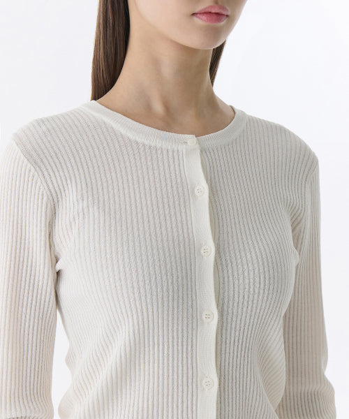 MUSINSA STANDARD WOMAN MUSINSA STANDARD WOMAN Cardigan Slim Round Neck [Ivory]