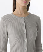 MUSINSA STANDARD WOMAN MUSINSA STANDARD WOMAN Cardigan Slim Round Neck [Light Gray]
