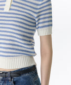 MUSINSA STANDARD WOMAN MUSINSA STANDARD WOMAN Women's Striped Knitted Polo Shirt (Size S)