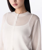 MUSINSA STANDARD WOMAN MUSINSA STANDARD WOMAN Women's Sheer Round Neck Cardigan [White]