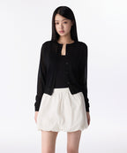 MUSINSA STANDARD WOMAN MUSINSA STANDARD WOMAN Women's Sheer Round Neck Cardigan [Black]