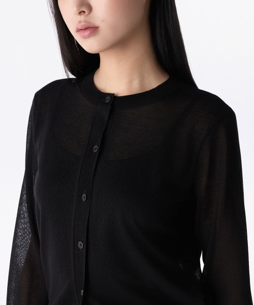 MUSINSA STANDARD WOMAN MUSINSA STANDARD WOMAN Women's Sheer Round Neck Cardigan [Black]
