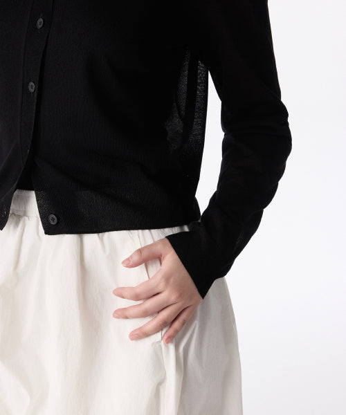 MUSINSA STANDARD WOMAN MUSINSA STANDARD WOMAN Women's Sheer Round Neck Cardigan [Black]
