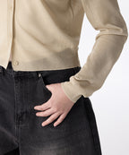 MUSINSA STANDARD WOMAN MUSINSA STANDARD WOMAN Women's Sheer Round Neck Cardigan [Light Beige]