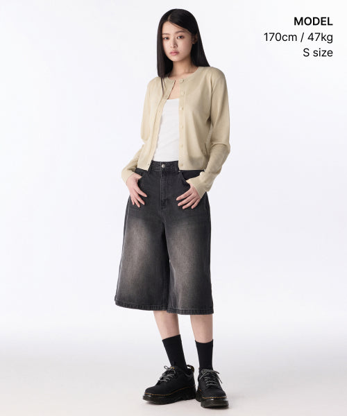 MUSINSA STANDARD WOMAN MUSINSA STANDARD WOMAN Women's Sheer Round Neck Cardigan [Light Beige]