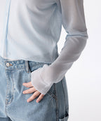 MUSINSA STANDARD WOMAN MUSINSA STANDARD WOMAN Cardigan Sheer Pastel Blue