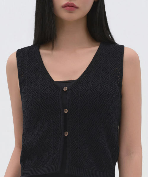 MUSINSA STANDARD WOMAN MUSINSA STANDARD WOMAN Women's Knit Vest Black