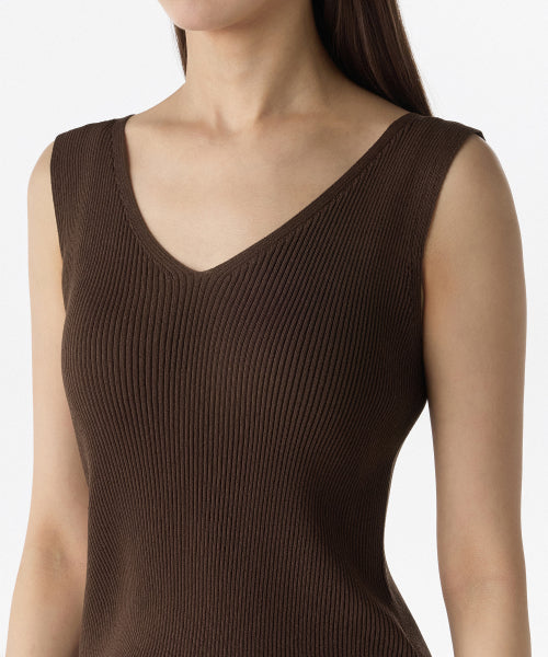 MUSINSA STANDARD WOMAN MUSINSA STANDARD WOMAN Women's Knit Sleeveless Top (Brown)