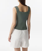 MUSINSA STANDARD WOMAN MUSINSA STANDARD WOMAN Women's Ribbed V-neck Knit Sleeveless Top [Sage]
