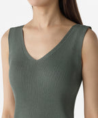 MUSINSA STANDARD WOMAN MUSINSA STANDARD WOMAN Women's Ribbed V-neck Knit Sleeveless Top [Sage]