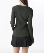 MUSINSA STANDARD WOMAN MUSINSA STANDARD WOMAN Women's Ribbed Slim Cardigan Dark Gray