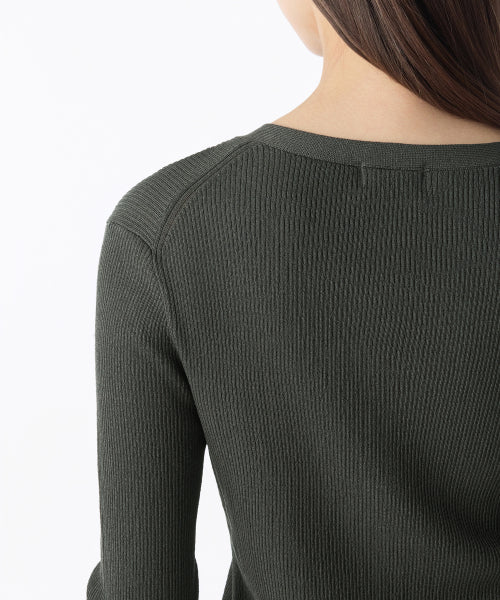 MUSINSA STANDARD WOMAN MUSINSA STANDARD WOMAN Women's Ribbed Slim Cardigan Dark Gray
