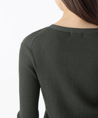 MUSINSA STANDARD WOMAN MUSINSA STANDARD WOMAN Women's Ribbed Slim Cardigan Dark Gray
