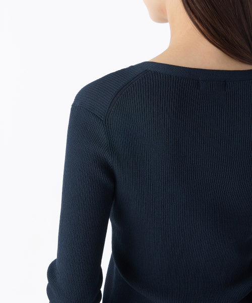 MUSINSA STANDARD WOMAN MUSINSA STANDARD WOMAN Women's Ribbed Slim Cardigan Dark Navy