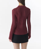 MUSINSA STANDARD WOMAN MUSINSA STANDARD WOMAN Women's Vertical Crochet Slim Collared Cardigan (Size M)