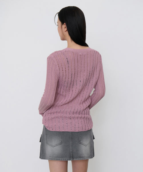 MUSINSA STANDARD WOMAN MUSINSA STANDARD WOMAN Women's Knitwear Crew Neck [Smoke Pink]
