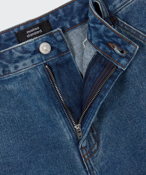 MUSINSA STANDARD WOMAN MUSINSA STANDARD WOMAN Women's Carpenter Bermuda Denim Pants [Medium Indigo]