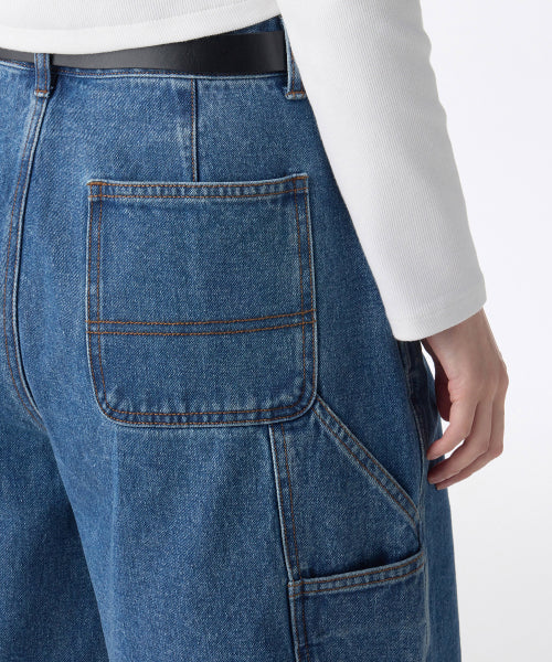 MUSINSA STANDARD WOMAN MUSINSA STANDARD WOMAN Women's Carpenter Bermuda Denim Pants [Medium Indigo]