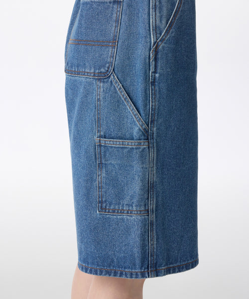 MUSINSA STANDARD WOMAN MUSINSA STANDARD WOMAN Women's Carpenter Bermuda Denim Pants [Medium Indigo]