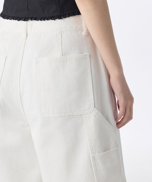 MUSINSA STANDARD WOMAN MUSINSA STANDARD WOMAN Women's Carpenter Bermuda Denim Pants (White)