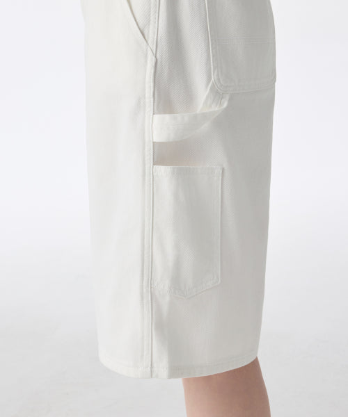MUSINSA STANDARD WOMAN MUSINSA STANDARD WOMAN Women's Carpenter Bermuda Denim Pants (White)