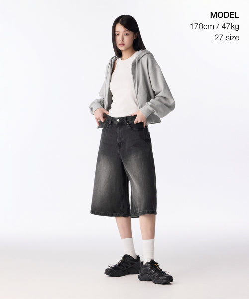 MUSINSA STANDARD WOMAN MUSINSA STANDARD WOMAN Women's Big Brush Wide Bermuda Denim Pants