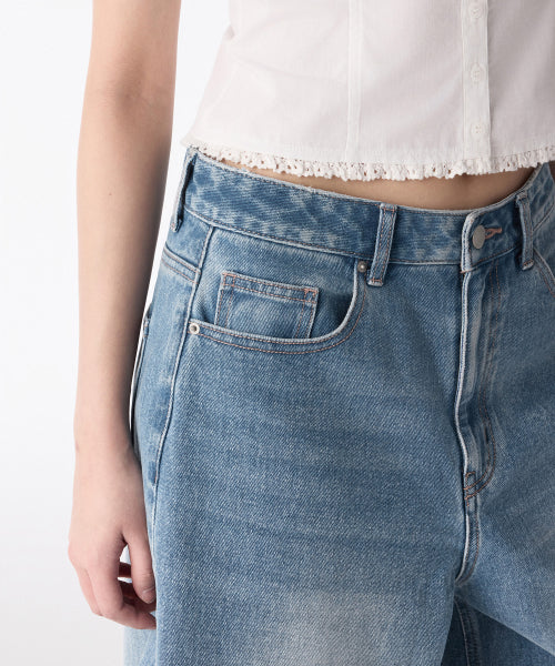 MUSINSA STANDARD WOMAN MUSINSA STANDARD WOMAN Women's Denim Bermuda Pants [Light Indigo]
