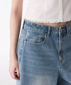 MUSINSA STANDARD WOMAN MUSINSA STANDARD WOMAN Women's Denim Bermuda Pants [Light Indigo]