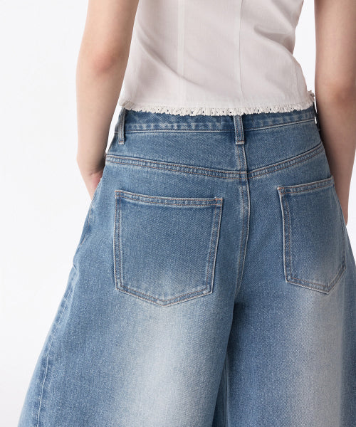 MUSINSA STANDARD WOMAN MUSINSA STANDARD WOMAN Women's Denim Bermuda Pants [Light Indigo]